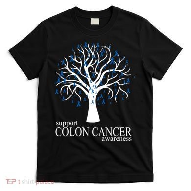 Support Colon Cancer Awareness Ribbon Tree T-Shirt