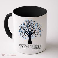 Support Colon Cancer Awareness Ribbon Tree Coffee Mug thumb 0