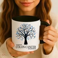 Support Colon Cancer Awareness Ribbon Tree Coffee Mug thumb 3