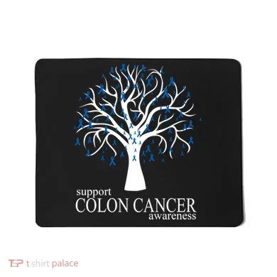 Support Colon Cancer Awareness Ribbon Tree Mousepad