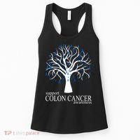 Support Colon Cancer Awareness Ribbon Tree Women's Tank Top thumb 0