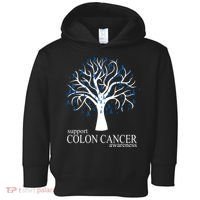 Support Colon Cancer Awareness Ribbon Tree Toddler Hoodie thumb 0