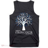 Support Colon Cancer Awareness Ribbon Tree Tank Top thumb 0