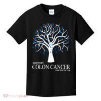 Support Colon Cancer Awareness Ribbon Tree Kids T-Shirt thumb 0