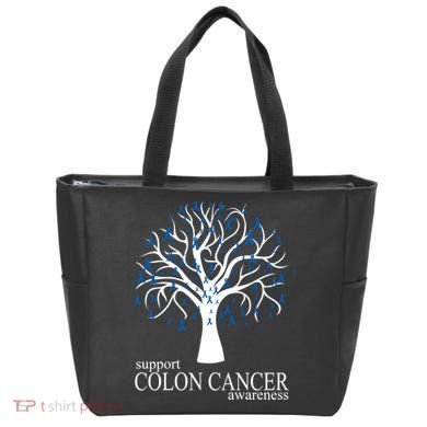 Support Colon Cancer Awareness Ribbon Tree Tote Bag