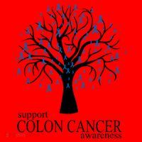 Support Colon Cancer Awareness Ribbon Tree Santa Hat thumb 1