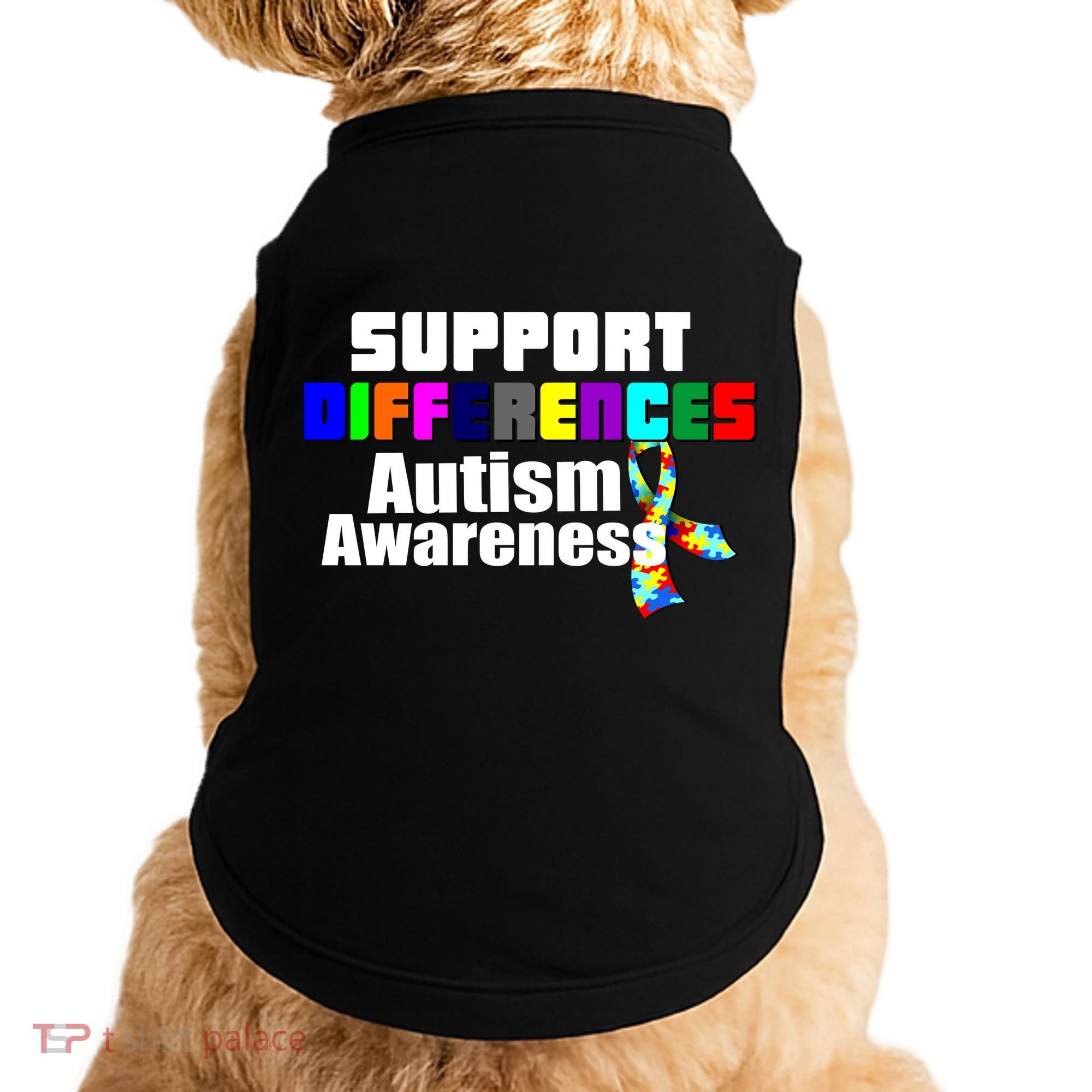Support Differences Autism Awareness Doggie Tank