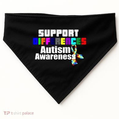 Support Differences Autism Awareness USA-Made Doggie Bandana