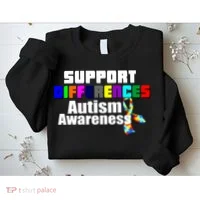 Support Differences Autism Awareness Sweatshirt thumb 2