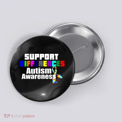 Support Differences Autism Awareness Button