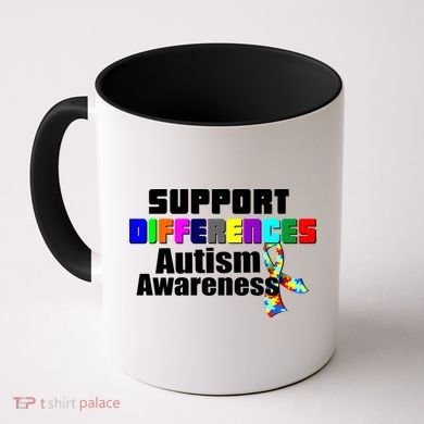 Support Differences Autism Awareness Coffee Mug