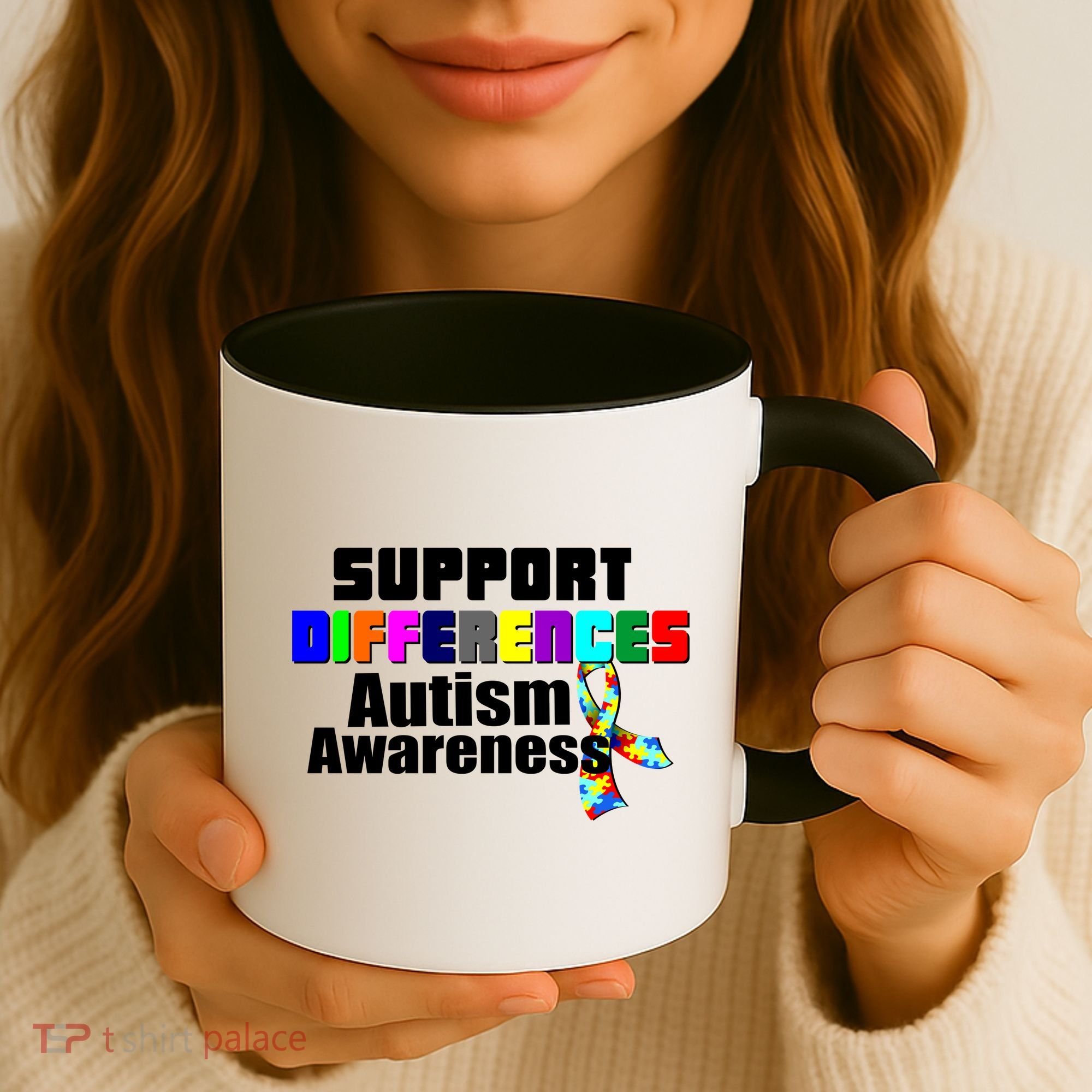 Support Differences Autism Awareness Coffee Mug
