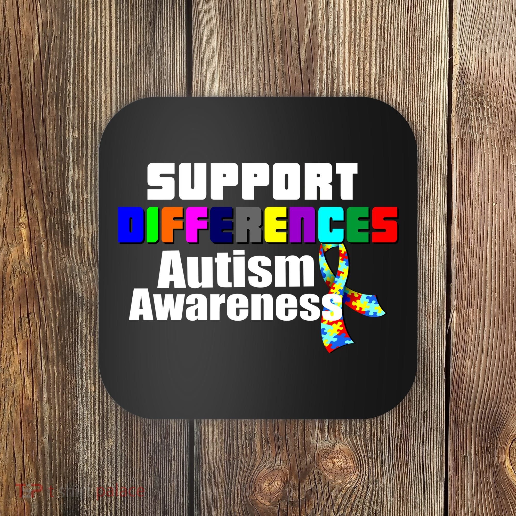 Support Differences Autism Awareness Coaster