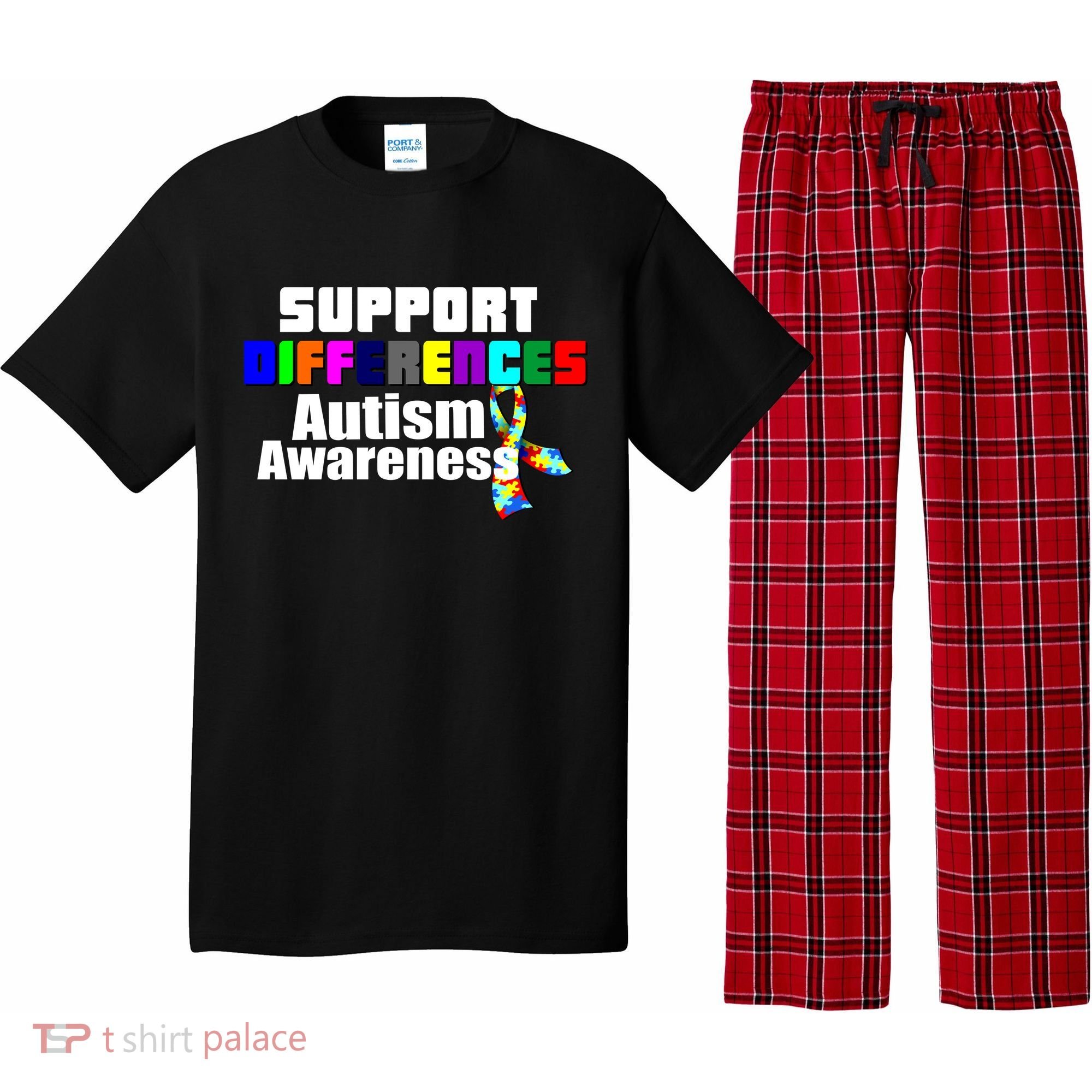 Support Differences Autism Awareness Pajama Set