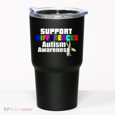 Support Differences Autism Awareness Tumbler