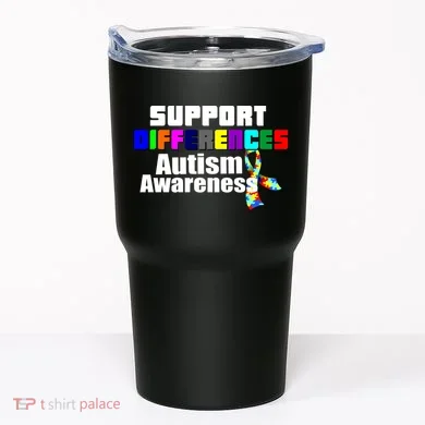 Support Differences Autism Awareness Tumbler