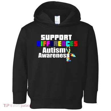 Support Differences Autism Awareness Toddler Hoodie