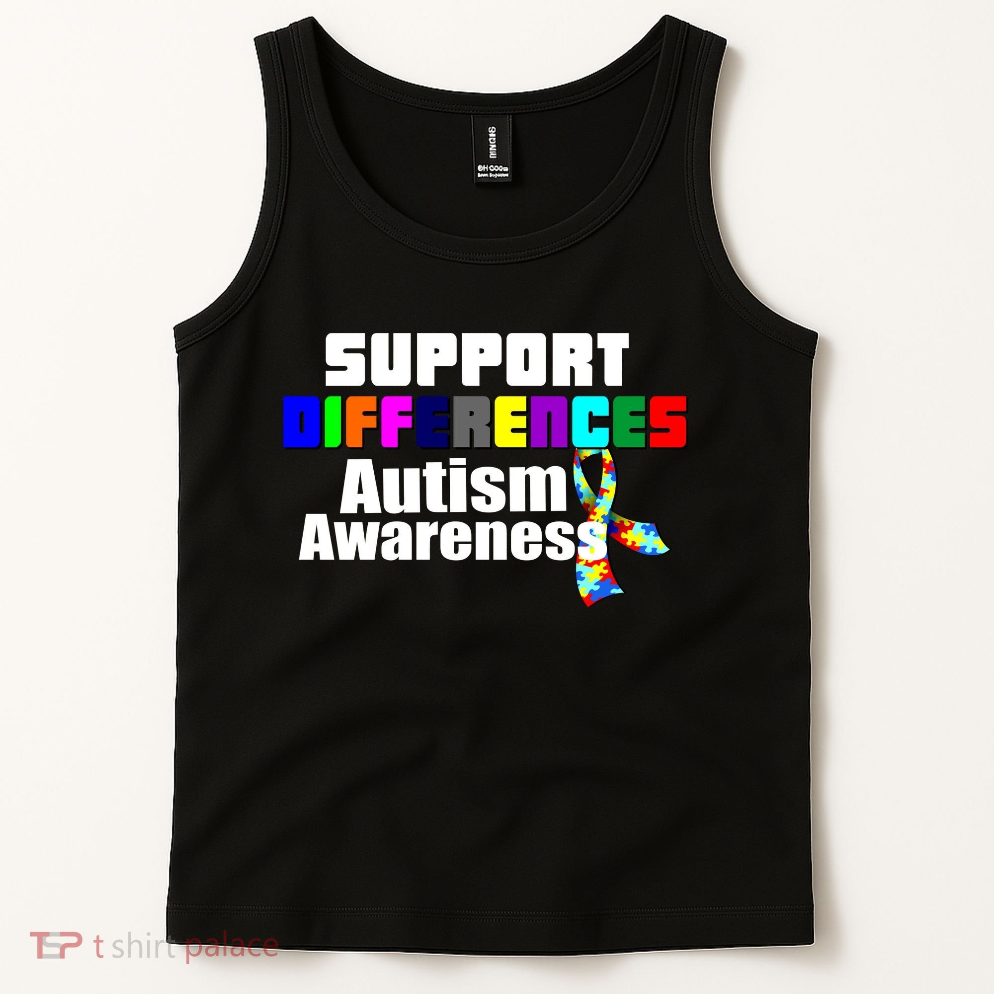 Support Differences Autism Awareness Tank Top