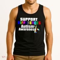 Support Differences Autism Awareness Tank Top thumb 3