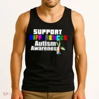 Support Differences Autism Awareness Tank Top thumb 3
