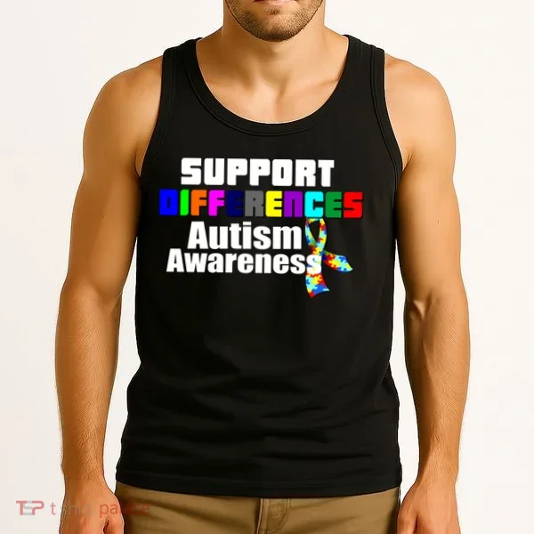 Support Differences Autism Awareness Tank Top