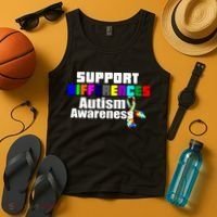 Support Differences Autism Awareness Tank Top thumb 4
