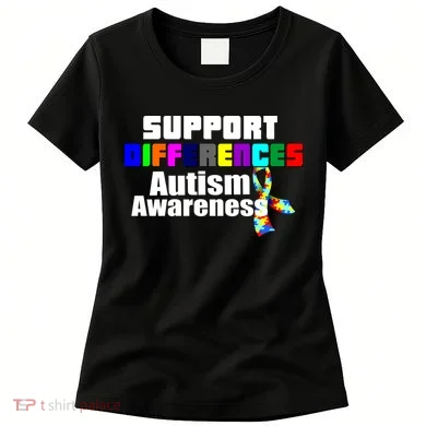Support Differences Autism Awareness Women's T-Shirt