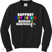Support Differences Autism Awareness Kids Sweatshirt thumb 0