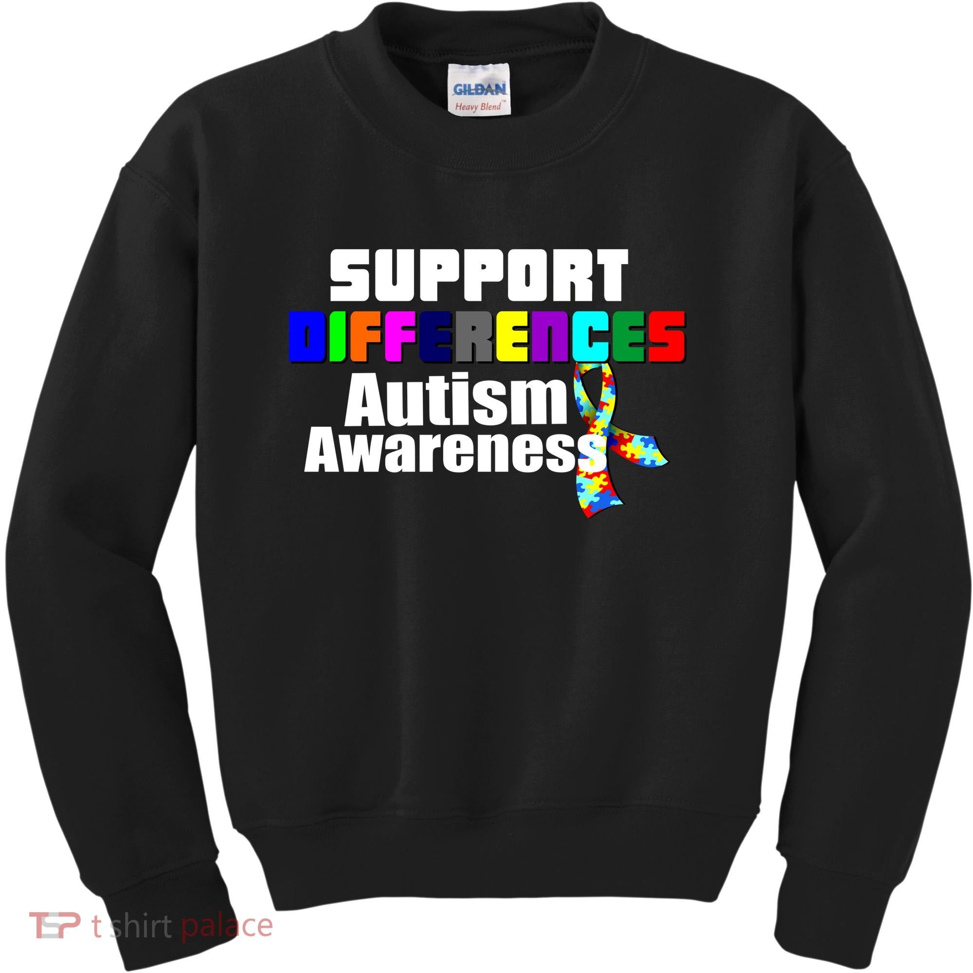 Support Differences Autism Awareness Kids Sweatshirt