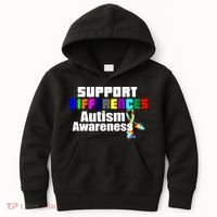 Support Differences Autism Awareness Kids Hoodie thumb 0