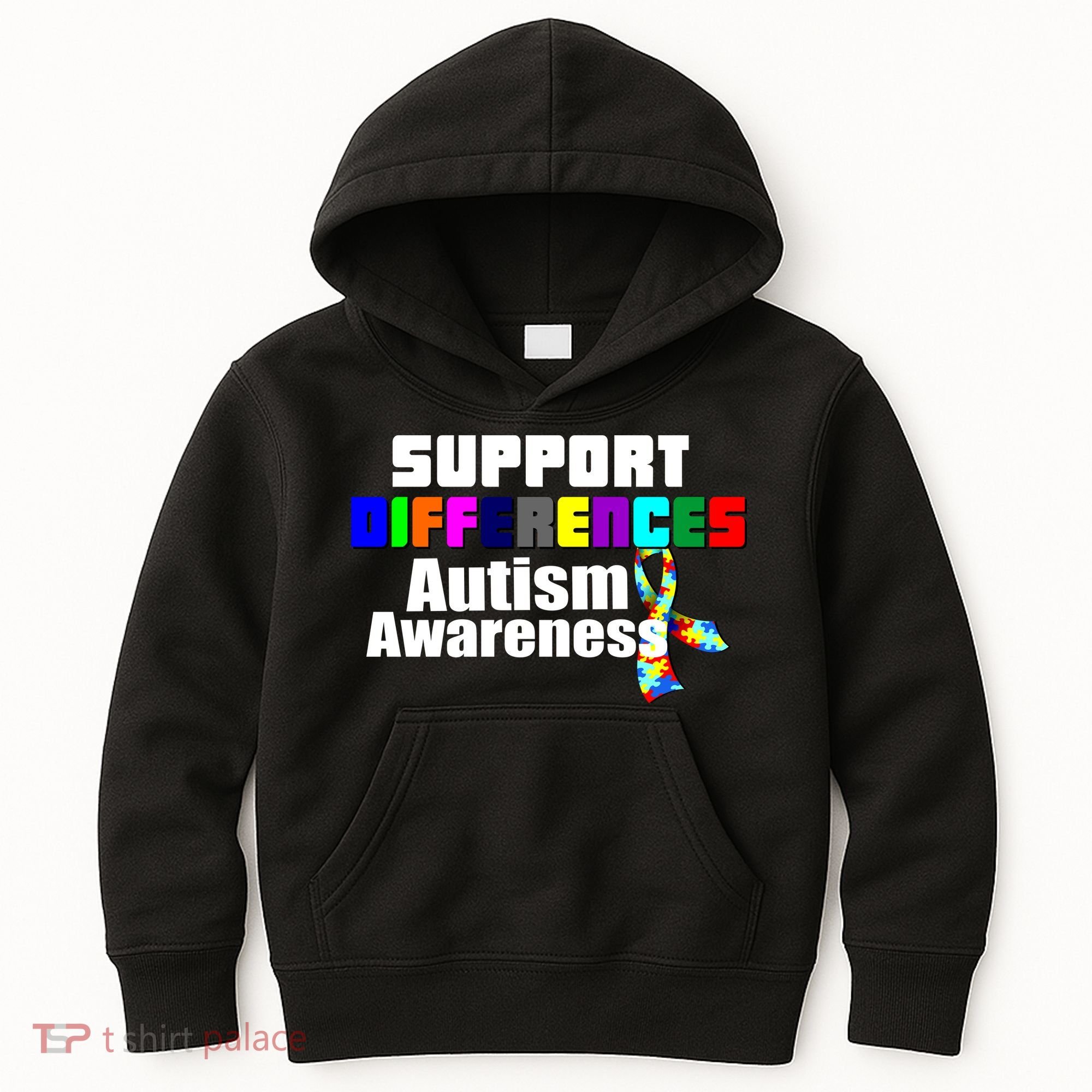 Support Differences Autism Awareness Kids Hoodie