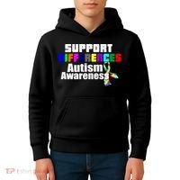 Support Differences Autism Awareness Kids Hoodie thumb 4