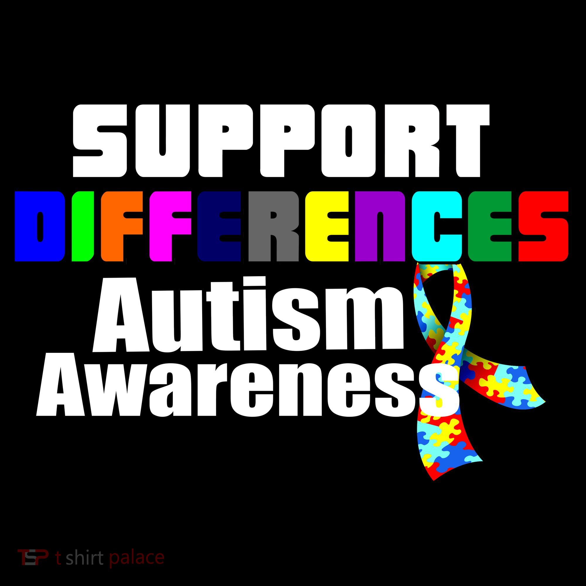 Support Differences Autism Awareness Kids T-Shirt