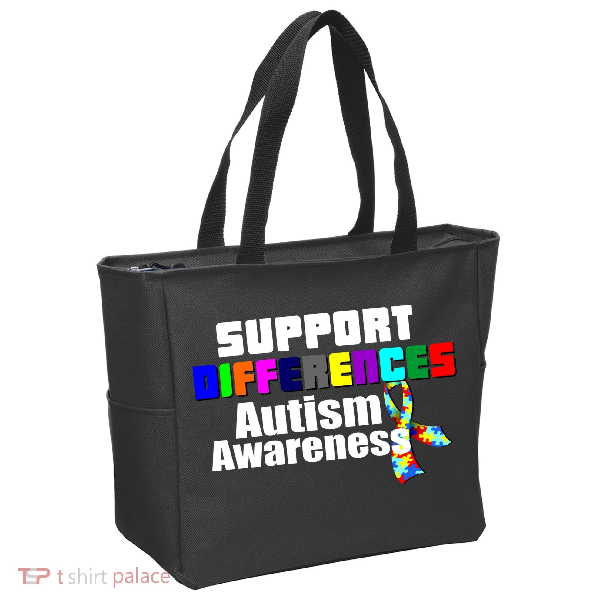 Support Differences Autism Awareness Tote Bag