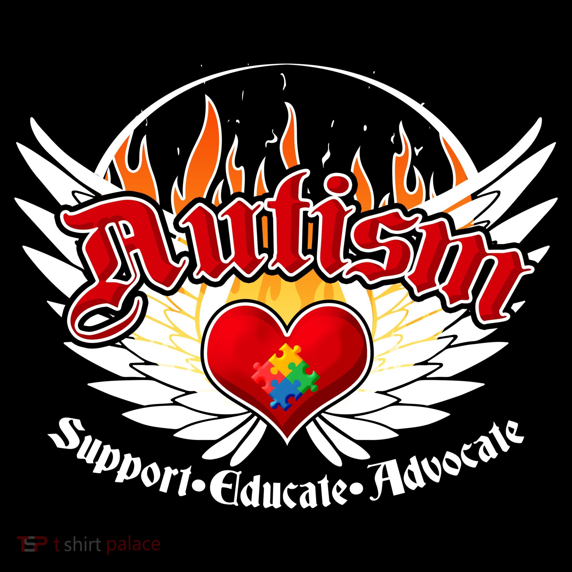 Support Educate Advocate - Autism Flames Backpack