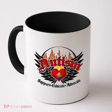Support Educate Advocate - Autism Flames Coffee Mug