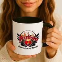 Support Educate Advocate - Autism Flames Coffee Mug thumb 3