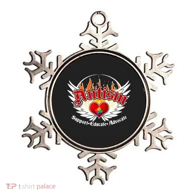 Support Educate Advocate - Autism Flames Ornament
