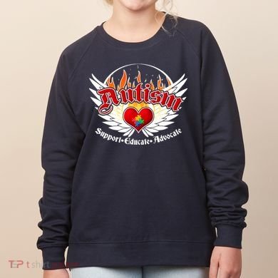 Support Educate Advocate - Autism Flames Women's Sweatshirt