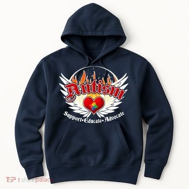 Support Educate Advocate - Autism Flames Hoodie