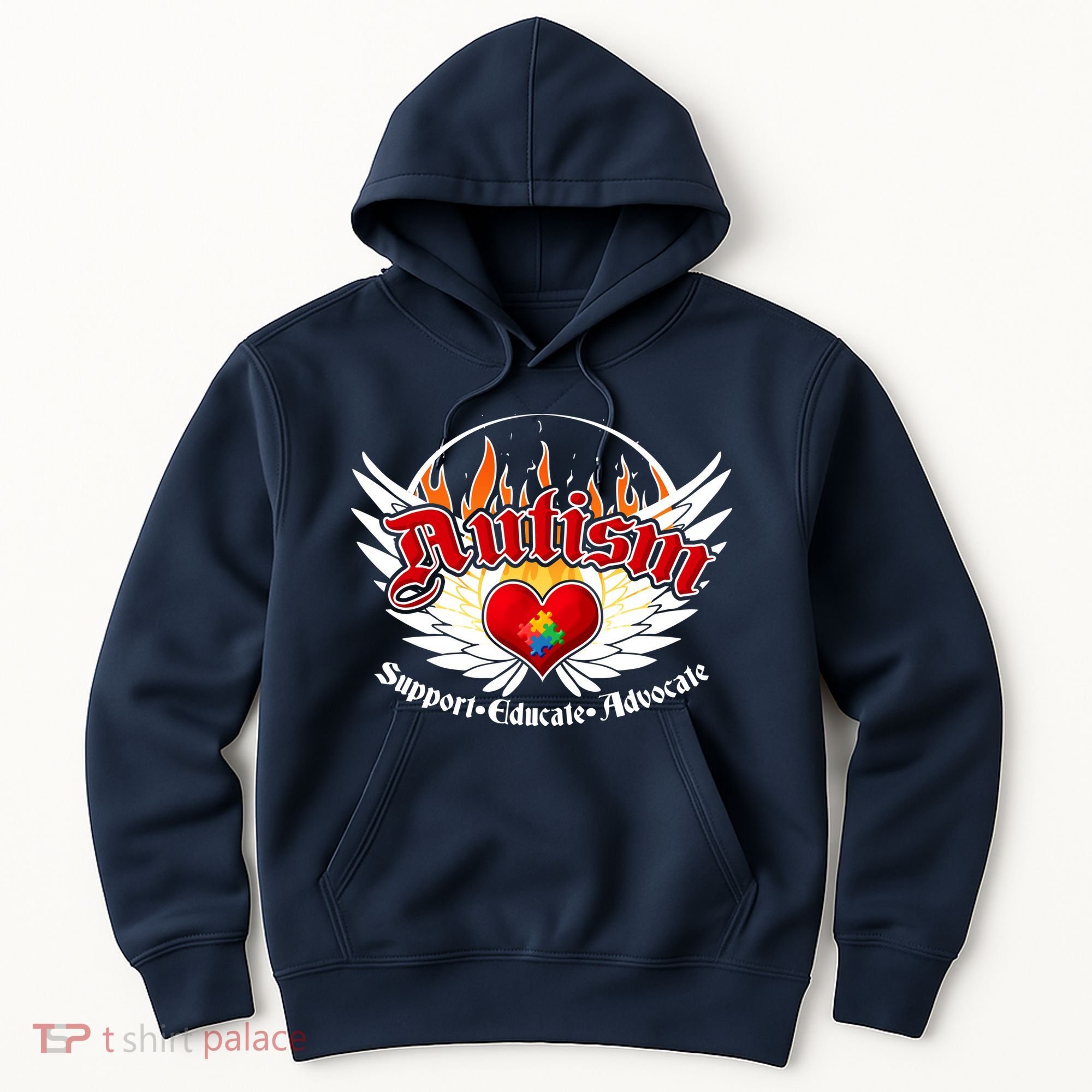 Support Educate Advocate - Autism Flames Hoodie
