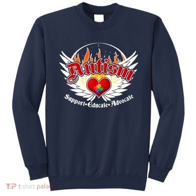 Support Educate Advocate - Autism Flames Sweatshirt