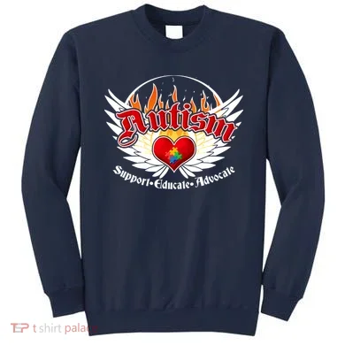Support Educate Advocate - Autism Flames Sweatshirt