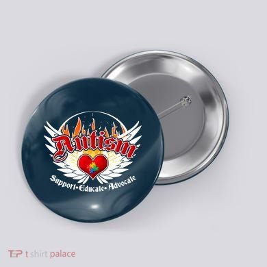 Support Educate Advocate - Autism Flames Button