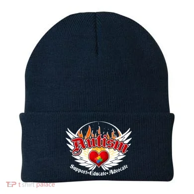 Support Educate Advocate - Autism Flames Beanie