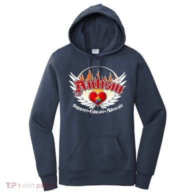 Support Educate Advocate - Autism Flames Women's Hoodie