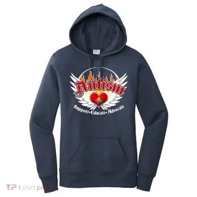 Support Educate Advocate - Autism Flames Women's Hoodie