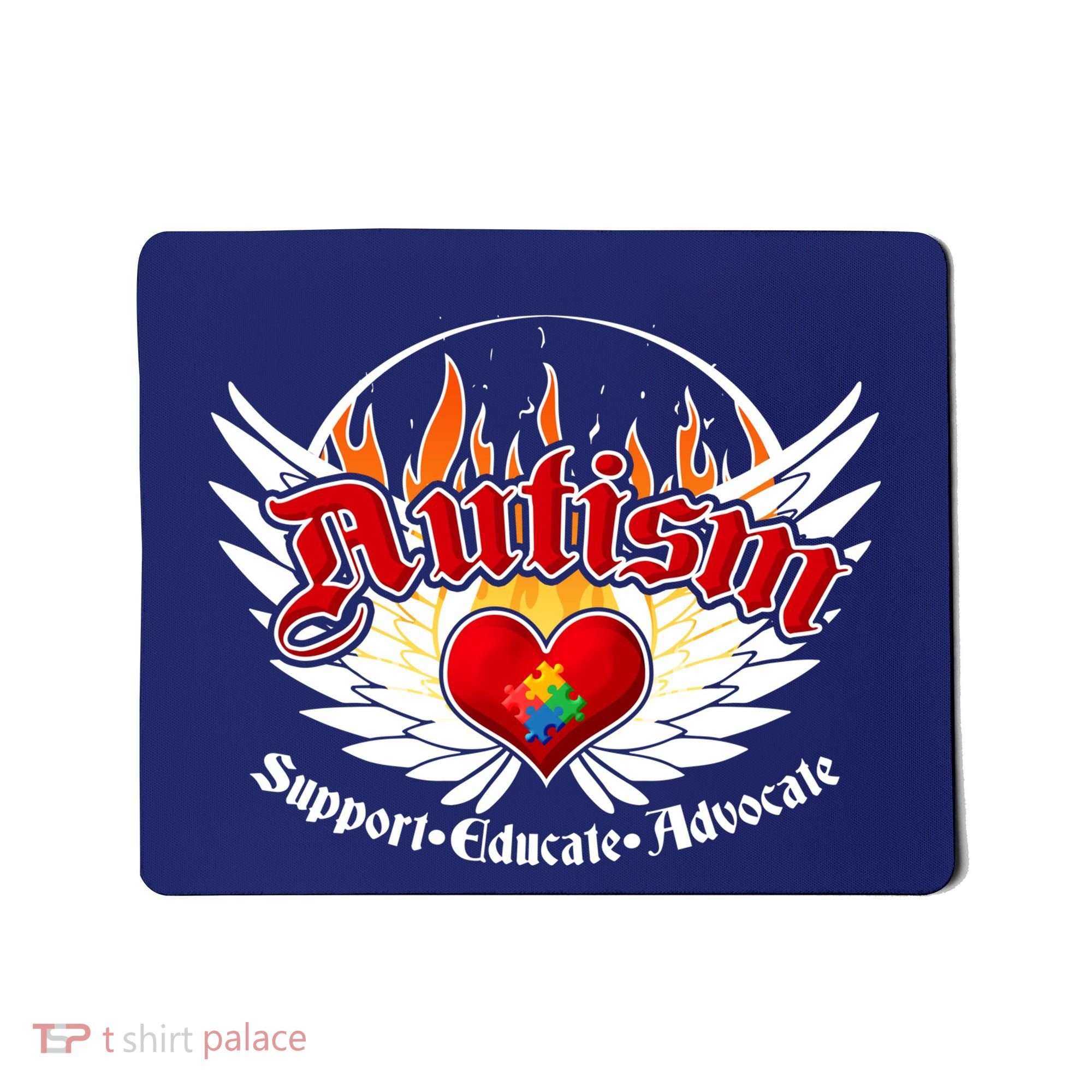 Support Educate Advocate - Autism Flames Mousepad