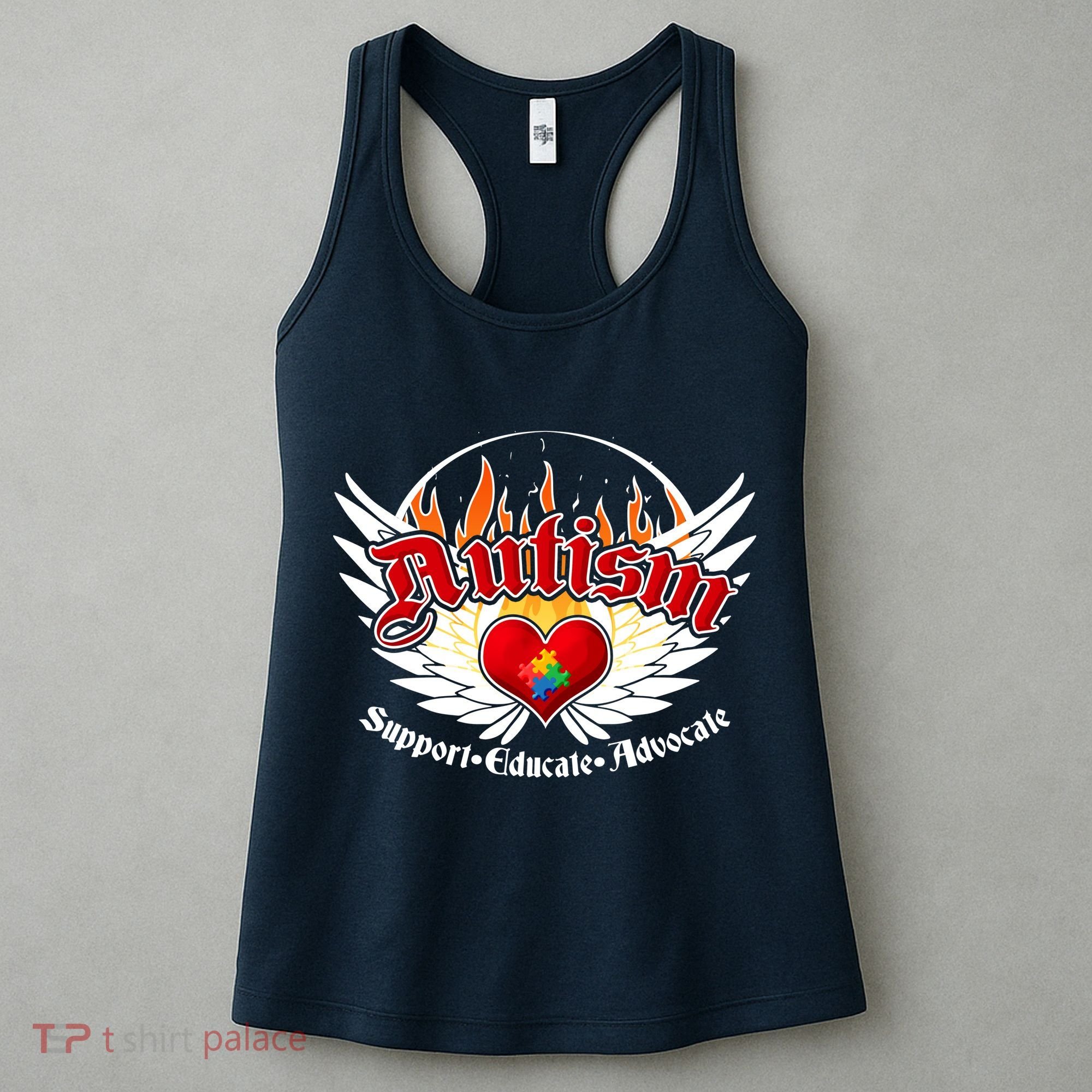 Support Educate Advocate - Autism Flames Women's Tank Top
