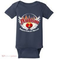 Support Educate Advocate - Autism Flames Baby Bodysuit thumb 0
